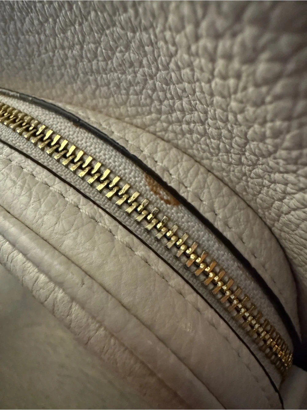 Coach Cream Pebbled Leather Mini Backpack with Gold Hardware